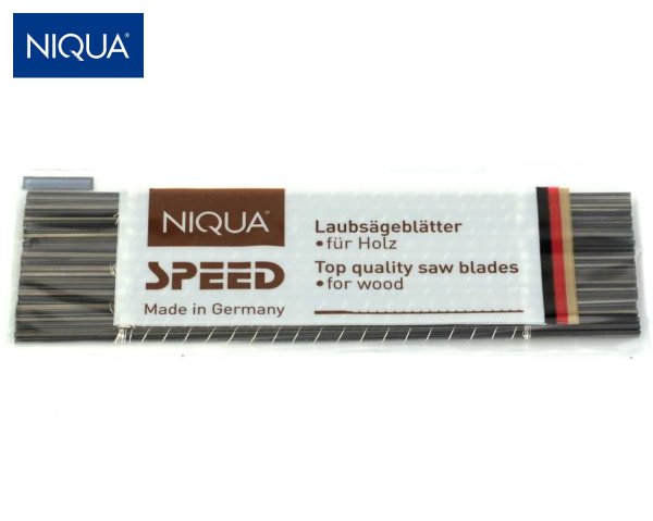 NIQUA SPEED Laubsägeblätter 130 mm, für sehr schnelle Schnitte No. 5 = 0,38 x 0,93, 1 x 12 Sägeblätter