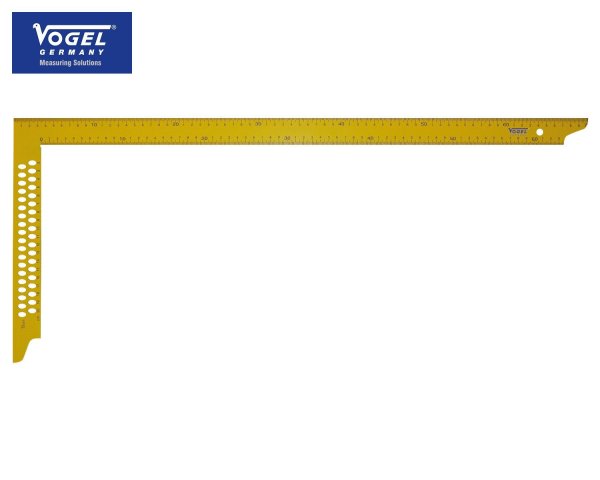 Zimmermannswinkel VOGEL, 700x300 - 1.000x380 mm, gelb, mit Anreißlöchern