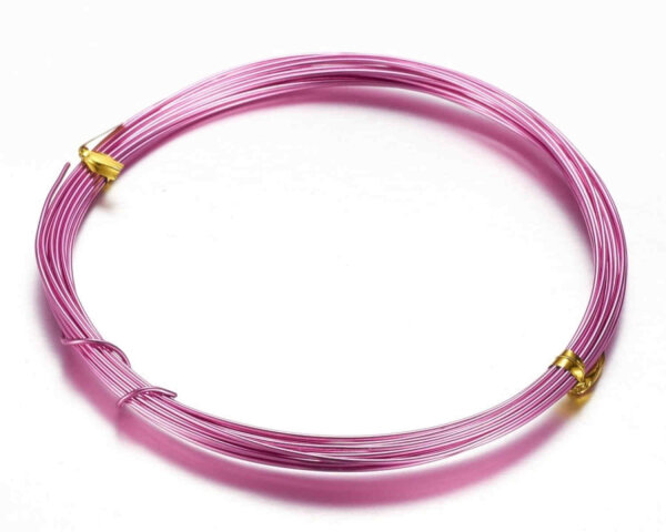 Aluminium-Draht rund Ø 1mm, 10m Länge, Tief Rosa