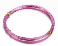 Aluminium-Draht rund Ø 1mm, 10m Länge, Tief Rosa