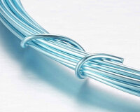 Aluminium-Draht rund Ø 1mm, 10m Länge, Wasser-Blau